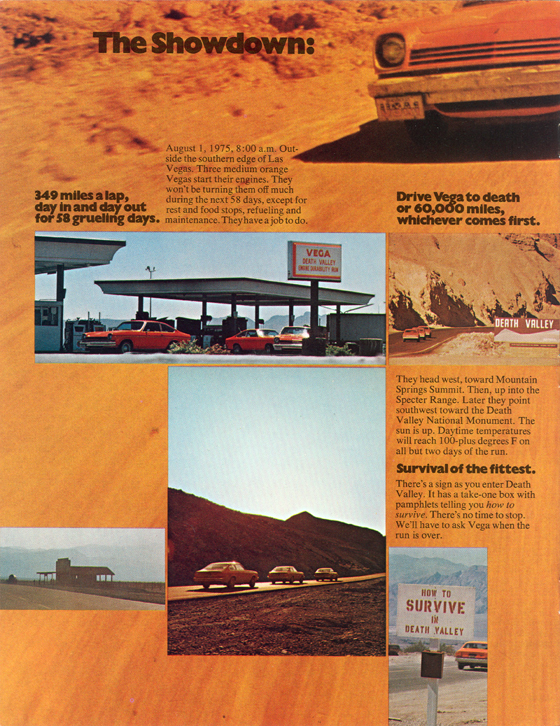 1976 Chevrolet Vega At Death Valley Brochure Page 3